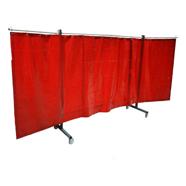 SST4 Schutzwand mit Schwenkarm, 2 x 3,9 m, 1,60 m lang, rot R4